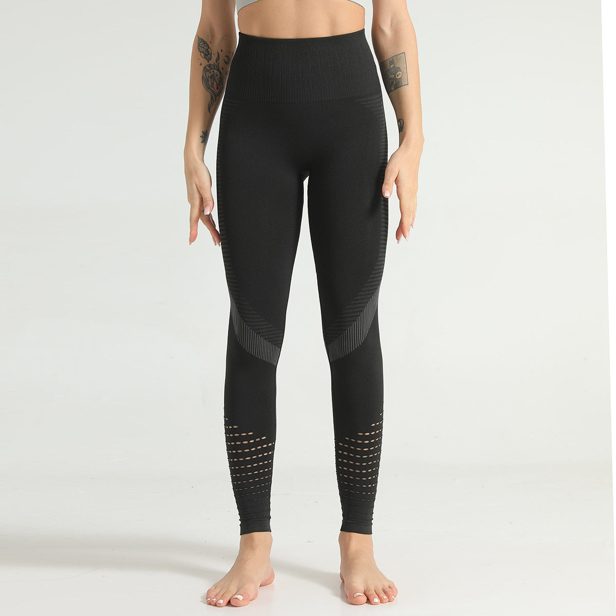 Hollow Out Fitness Gym Leggings Women Seamless Energy Tights Workout Running Activewear Yoga Pants Sport Trainning Wear