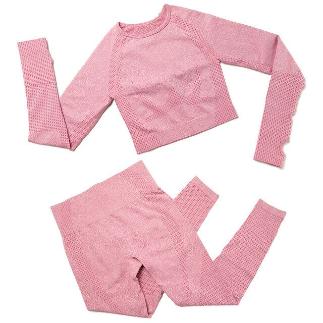 Yoga Sets 2 Piece Women Sport Outfits Workout Sets Exercise Sportswear Gym Jogger Actiivewear Running Suits Fitness Clothes