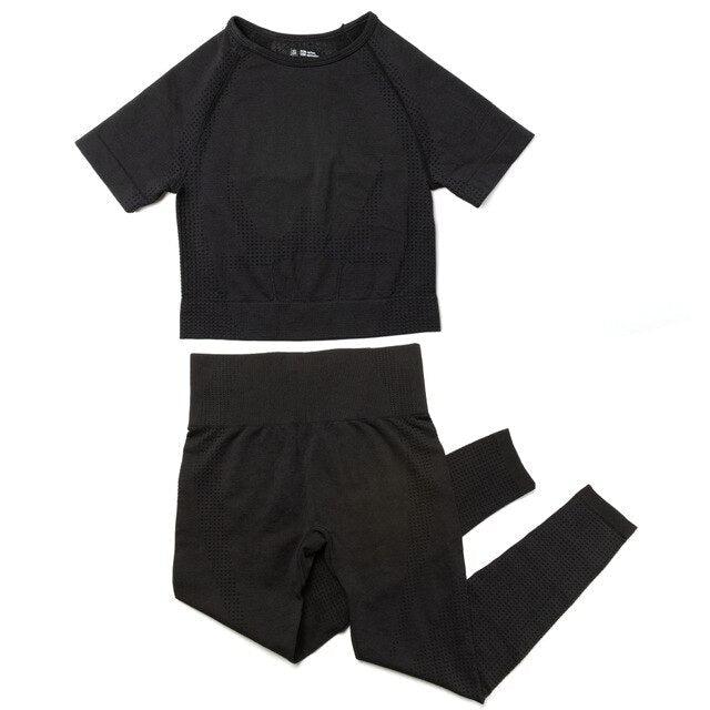 Yoga Sets 2 Piece Women Sport Outfits Workout Sets Exercise Sportswear Gym Jogger Actiivewear Running Suits Fitness Clothes